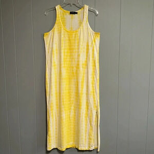 POLO RALPH LAUREN Yellow Tie Dye Sleeveless T-Shirt Maxi Dress Size Medium